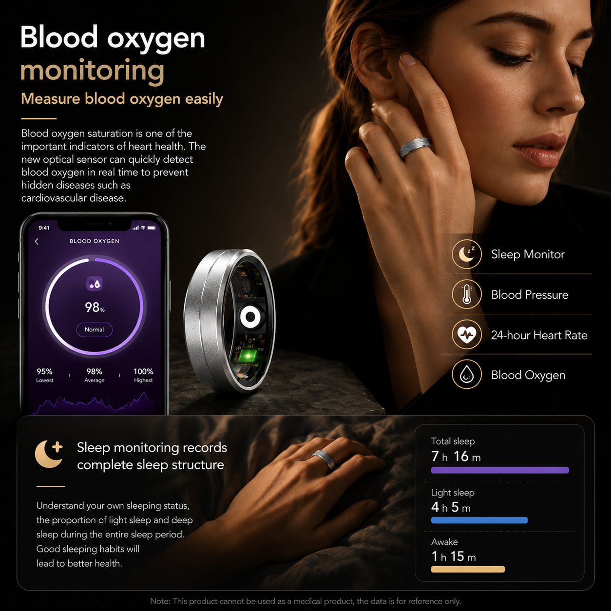 Kartzy Vital Ring™ | Sleep, Heart Rate & Blood Oxygen Tracker